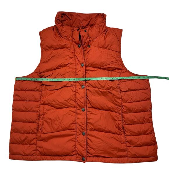 LANDS END Quilted Down Puffer Vest in Spice Orange Size 2XL Mens Snaps *READ* - Picture 5 of 6